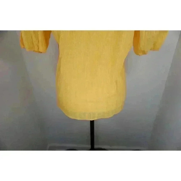 Cure Yellow 100% Cotton Short Sleeve Blouse, Size L - Picture 10 of 14